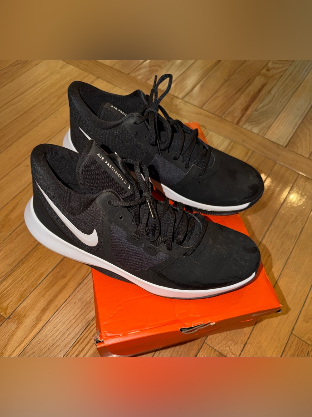 Nike Mens Air Precision 2 AQ3521-001 Black Basketball Shoes Sneakers Size 11
